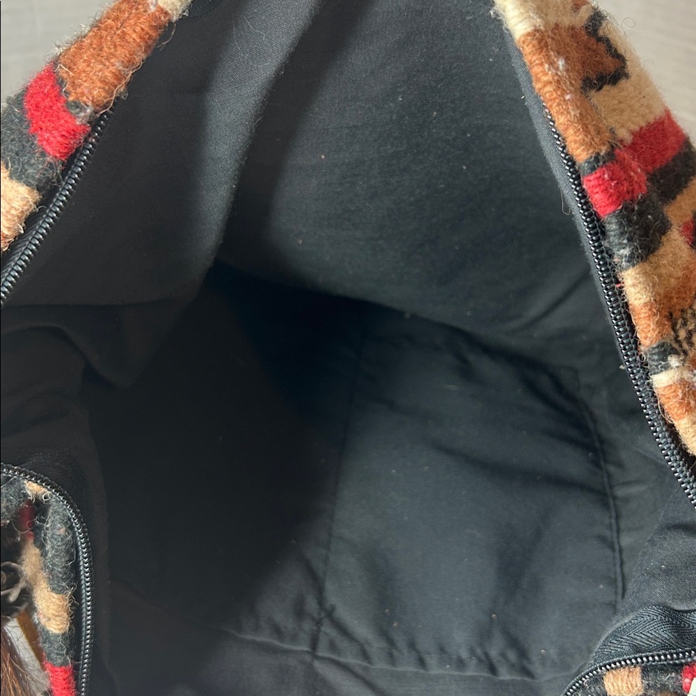 Espuela Design Co handcrafted handfringed wool saddle blanket bag MSRP $529 - Picture 7 of 12